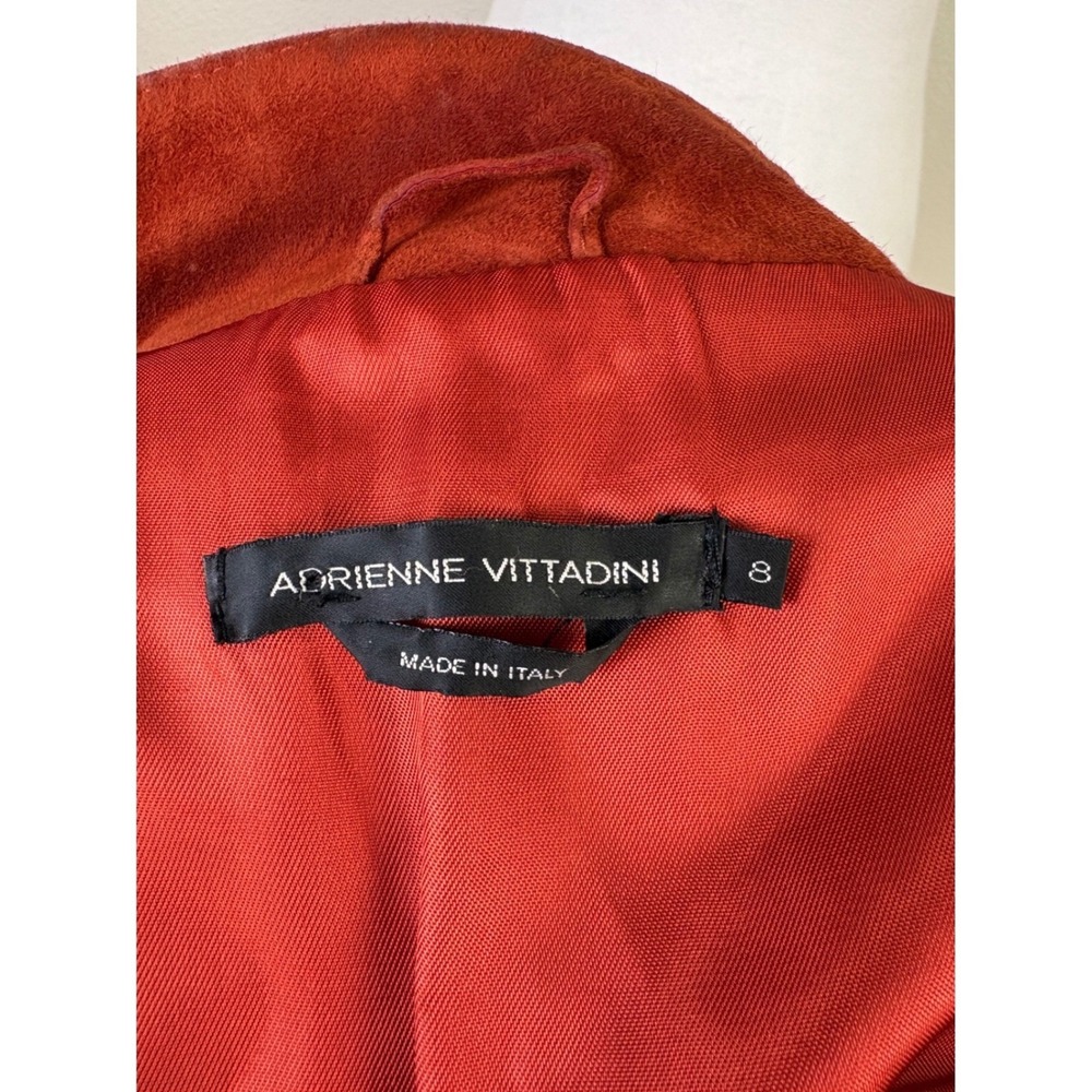 Y2K Vintage Adrienne's Vittadini Orange Suede Jacket Size 8 Made In Italy Chic - Picture 8 of 9